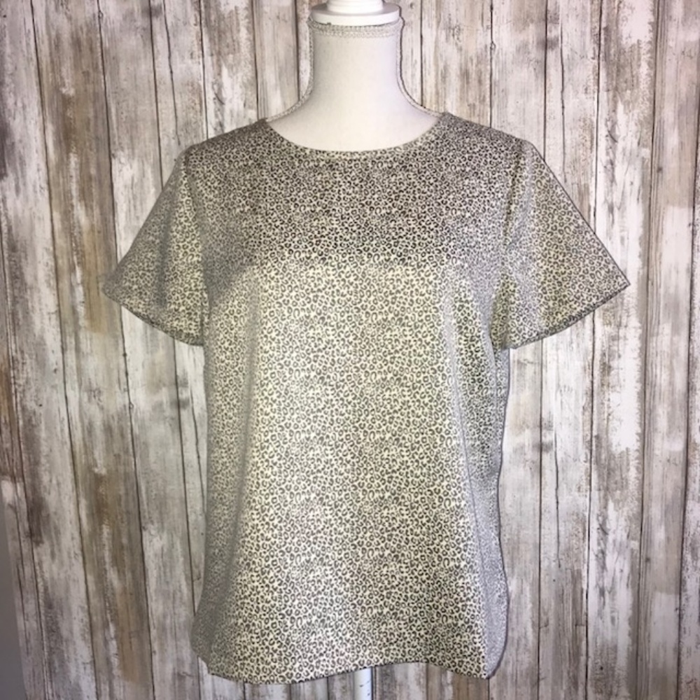 Talbots short sleeve print top